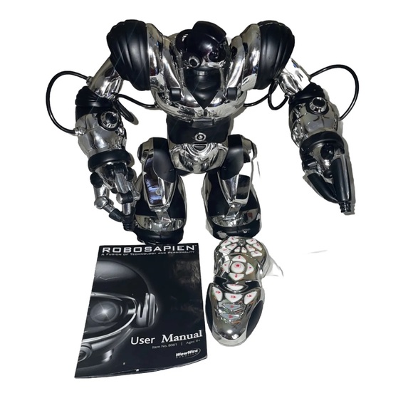 Rare WowWee Robosapien Humanoid Gold/chrome Robot 14" 2004, With Remote . Works. - Picture 1 of 9